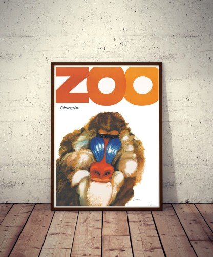 zoo-chorzow-mandryl-marek-mosinski-polski-plakat-rama.
